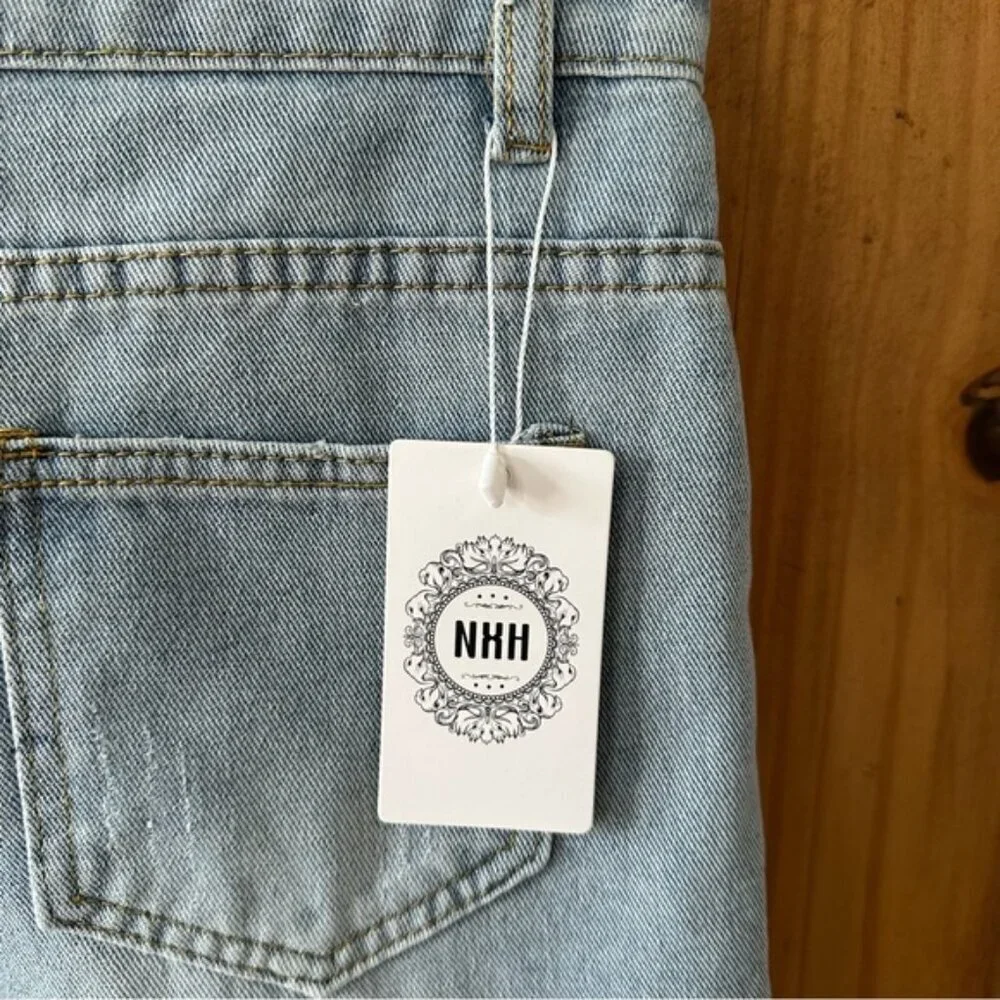 NWT NXH Distressed Denim Bermuda Shorts - Size XL